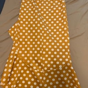 Polka dot high low yellow dress